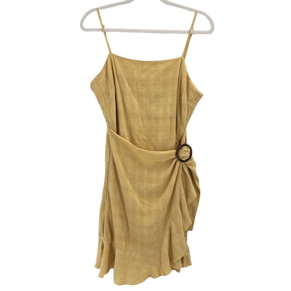 🚨American Eagle Outfitters Womens Size XL Faux Wrap Cami Dress Summer Yellow - Picture 9 of 10